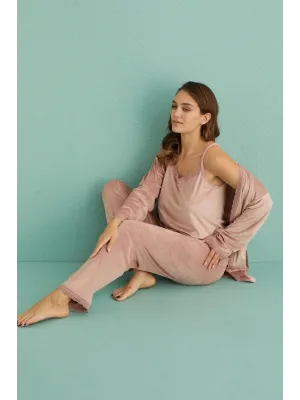 ieg™ Mihra 13402 Kadın Kadife 3Lü Pijama Takımı