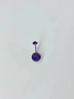 IEG - Mor Taşlı Göbek Piercing
