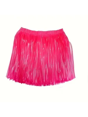 Neon Pembe Hawaii Parti Eteği 40 cm