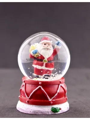 Noel Baba Hediye Torbası Mini Boy Işıklı Yılbaşı Kar Küresi 6.5 cm 4-5 A