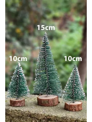 Noel Yılbaşı Ağacı 3 lü Mini Masa Üstü Yılbaşı Ağacı Seti 3 Ad