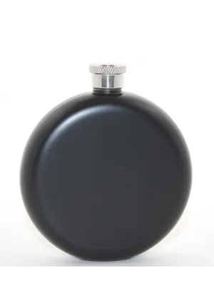 Paslanmaz Çelik Yuvarlak 5 Oz Tekli Matara Siyah Renk