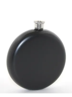 Paslanmaz Çelik Yuvarlak 8 Oz Tekli Matara Siyah Renk