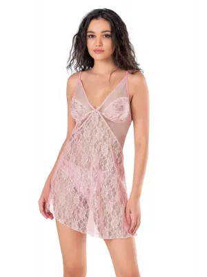 ieg™ Pembe Kısa Tül Gecelik