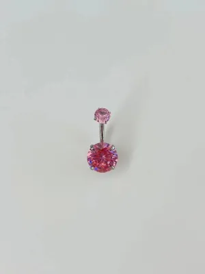 IEG - Pembe Taşlı Göbek Piercing