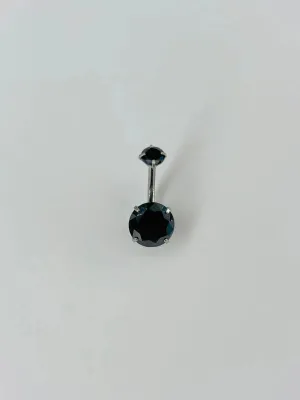 IEG - Siyah Taşlı Göbek Piercing
