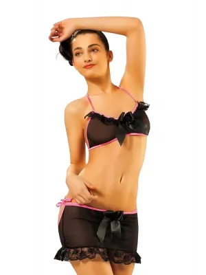 ieg™ Siyah Tül Gecelik - 607