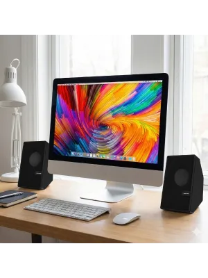 Siyah USB 2.0 + 3.5mm USB Hoparlör