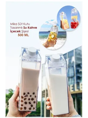Süt Kutusu Tasarımlı İçecek Şişesi