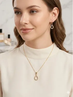 IEG - Taşlı Yağmur Damlası Set