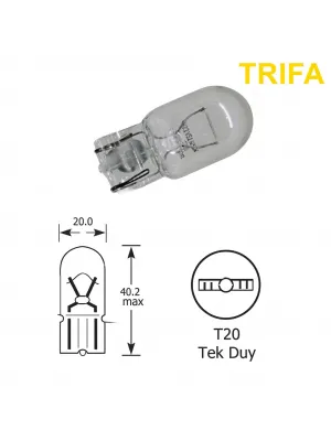 Trifa T20 Dipsiz Park Ampulü Tek Duy 1 Adet Sarı