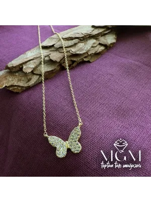 IEG - Zirkon Taşlı Kelebek Kolye