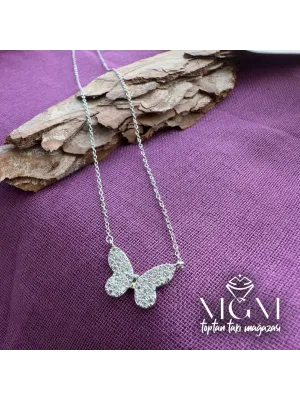 IEG - Zirkon Taşlı Kelebek Kolye