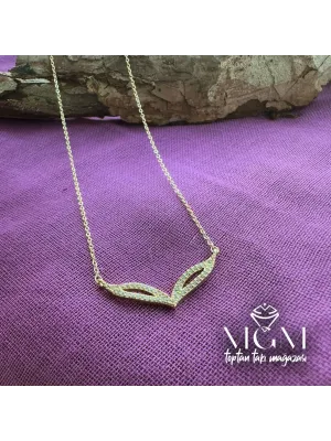 IEG - Zirkon Taşlı Kolye Gold