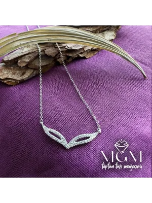 IEG - Zirkon Taşlı Kolye Rodyum