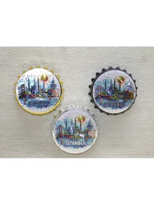 İstanbul Temalı Gazoz Kapağı Magnet - Model 2