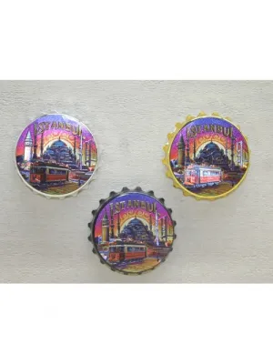 İstanbul Temalı Gazoz Kapağı Magnet - Model 4