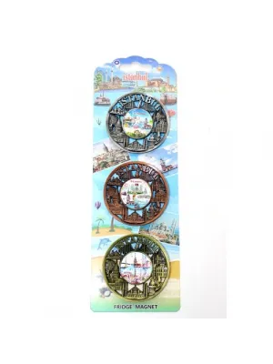 İstanbul Temalı Metal Magnet 3lü Set Model 1
