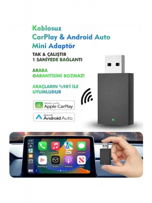 Kablosuz Android Auto/Car Play USB Dongle Cihazı