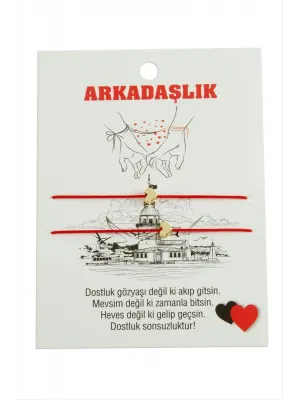 Kalp İp Bileklik 2 Adet