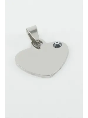 Kalp İsim Yazılabilir Çelik Kolye Ucu 2,3 cm