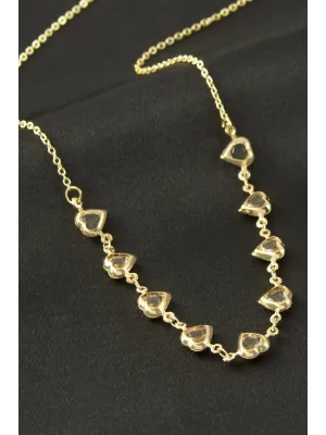 Kalp Kristal Taşlı Kolye