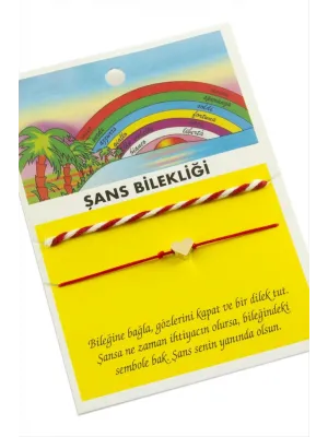 Kalp Şans İp Bileklik