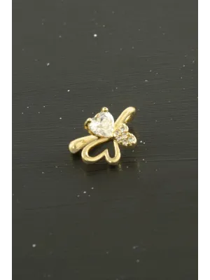 Kalp Tragus Zirkon Taşlı Piercing 1 Adet