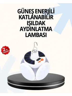 Katlanabilir 5 Kanatlı Solar Led Bahçe Ve Kamp Lambası