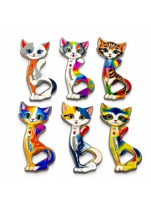 Kedi Tasarımı İstanbul Temalı Buzdolapı Süsü Magnet Alk5409