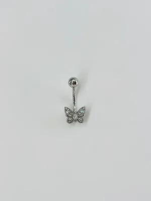 Kelebek Detaylı Göbek Piercing - Pg0077