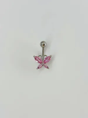 Kelebek Detaylı Göbek Piercing - Pg0087
