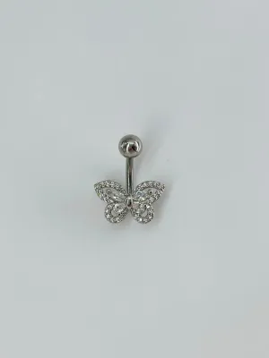 Kelebek Detaylı Göbek Piercing - Pg0112