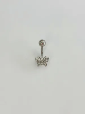 Kelebek Detaylı Göbek Piercing - Pg0129