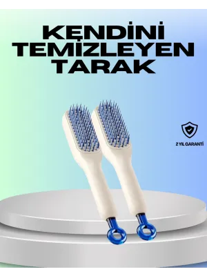 Kendini Temizleyen Ergonomik Saç Tarağı – Abs Gövde, Silikon Diş