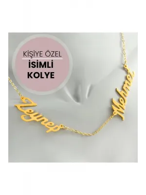 Kişiye Özel Çift İsim Yazılı Kolye