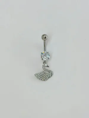 Kuğu Detaylı Göbek Piercing - Pg0100