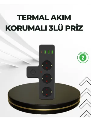 Masa Üstü Çoklu Priz Usb Ve Type-c Çıkışlı Güç Dağıtıcı
