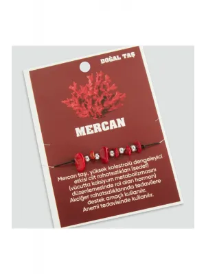 Mercan Doğaltaşlı İp Bileklik