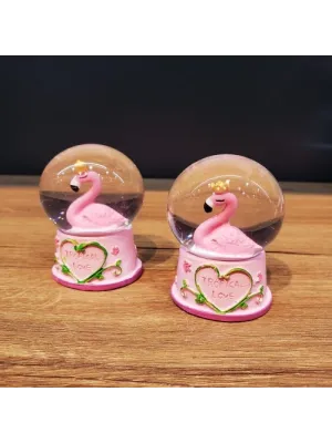 Mini Işıklı Flamingo Kar Küresi