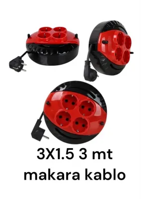 Mini Kablolu Makara 4lü 3mt (3X1,5CM)(1 ADET)