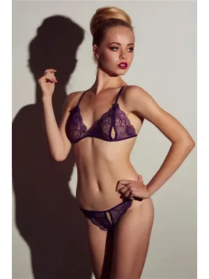 Mor Dantelli Sütyen Ve Gstring Takımı IEG2087