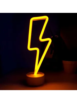 Neon Işıklı Şimşek Lamba Usb+pil
