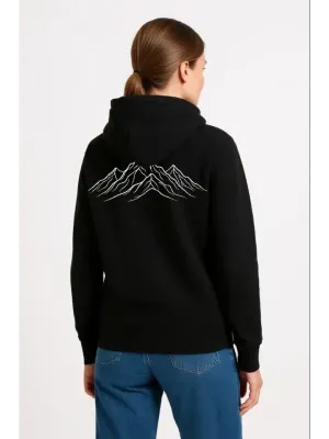 Nihilist Penguen Özel Tasarım Oversize Kapüşonlu Sweatshirt - Siyah