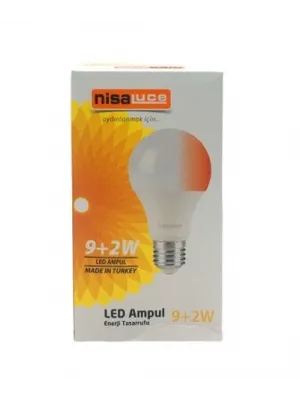 Nisaluce Eamp-074/bk 9+2w E27 Beyaz-kırmızı Led Ampul