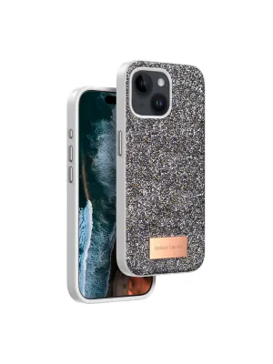 Onegif Apple İphone 15 Bright Simli Kapak - Gümüş