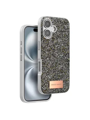 Onegif Apple İphone 16 Bright Simli Kapak - Gümüş