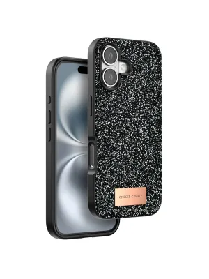 Onegif Apple İphone 16 Bright Simli Kapak - Siyah
