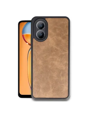 Oppo A38 Kılıf Aras Deri Kapak - Taba