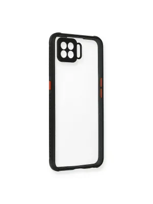 Oppo A73 Kılıf Miami Şeffaf Silikon - Siyah